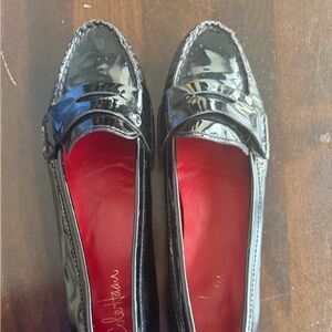 Cole Haan Women's Shiny Black Loafers with Red Interior